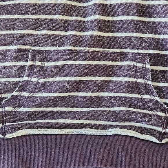 Striped Purple Hoodie Sweater with Drawstring - Picture 9 of 9